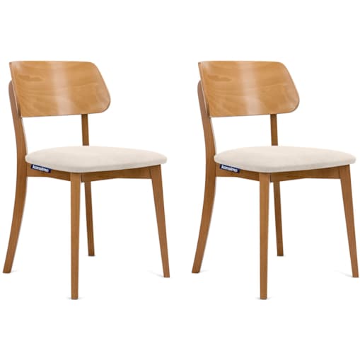 KONSIMO VINIS nowoczesne krzesła drewniane 2 sztuki w kolorze ecru