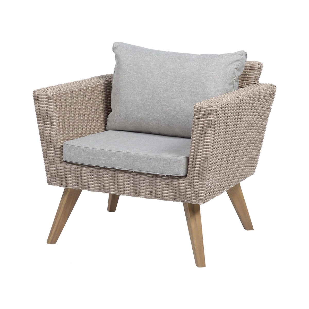 Zestaw ogrodowy ze stolikiem dla 5 osób VITTORIA Technorattan Szary