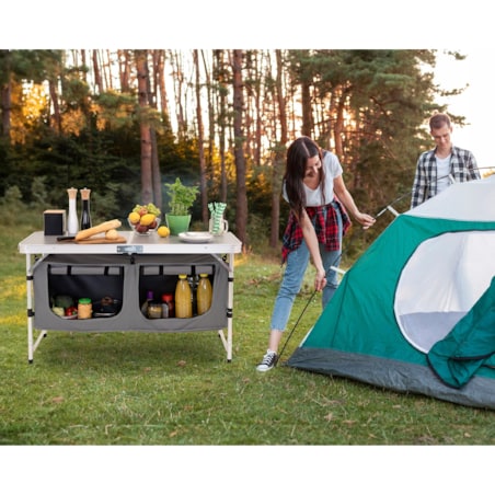 KUCHNIA TURYSTYCZNA SZAFKA stół składany ogrodowy walizka KEMPINGOWY stolik