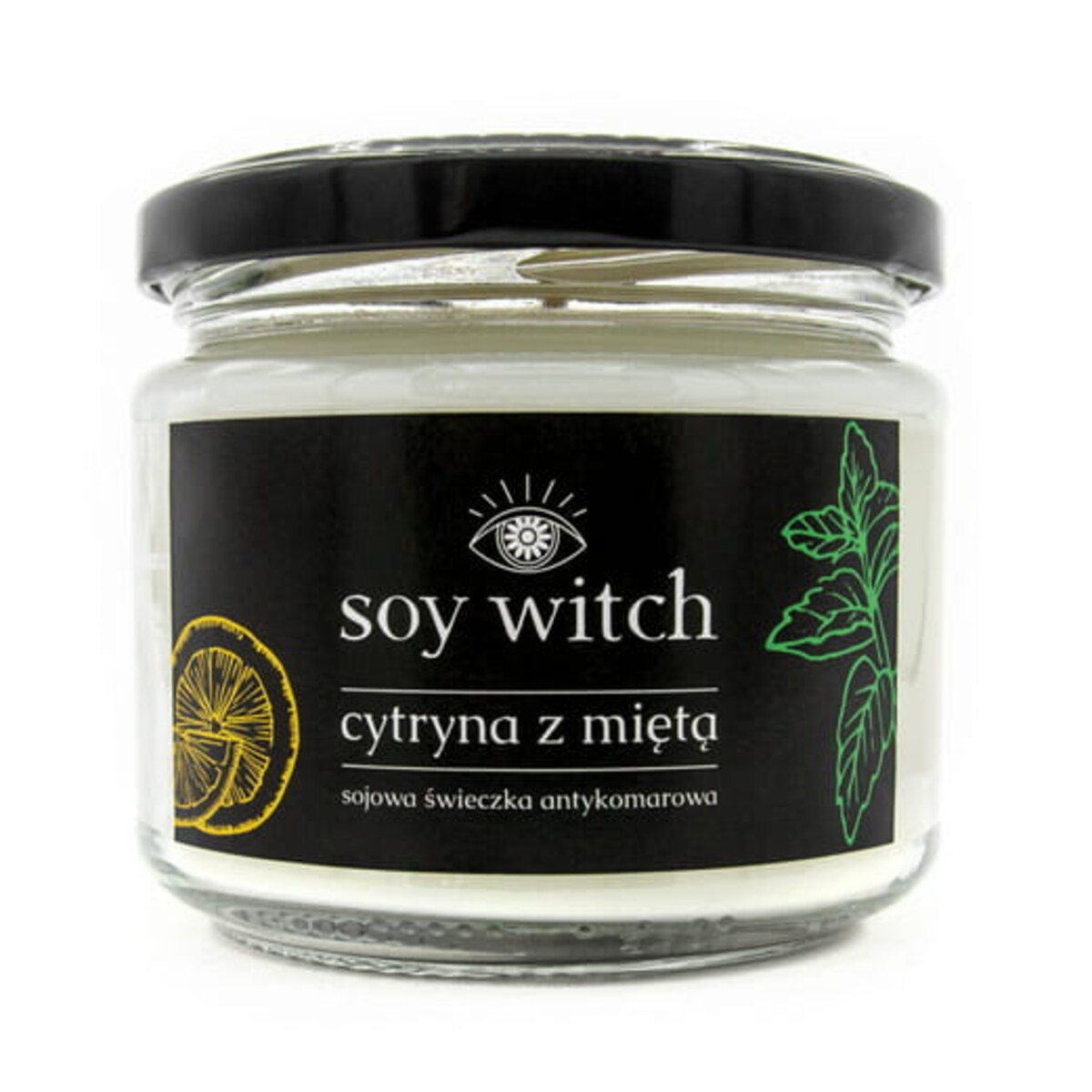 Świeca Świeczka Sojowa Naturalna Cytryna na Komary Odstrasza Owady 50H