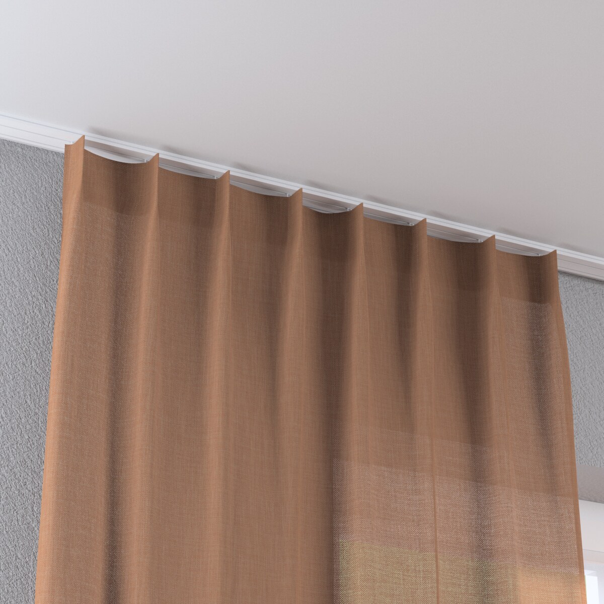 Zasłona na haczykach flex pojedynczych 130x245 cynamonowy