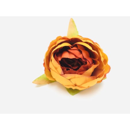 KWIATY sztuczne piwonia POMARAŃCZOWA główka do stroika wiązanki cmentarz