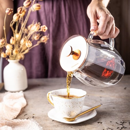 Zaparzacz do kawy herbaty 0.60L French Press różowe złoto KLAUSBERG