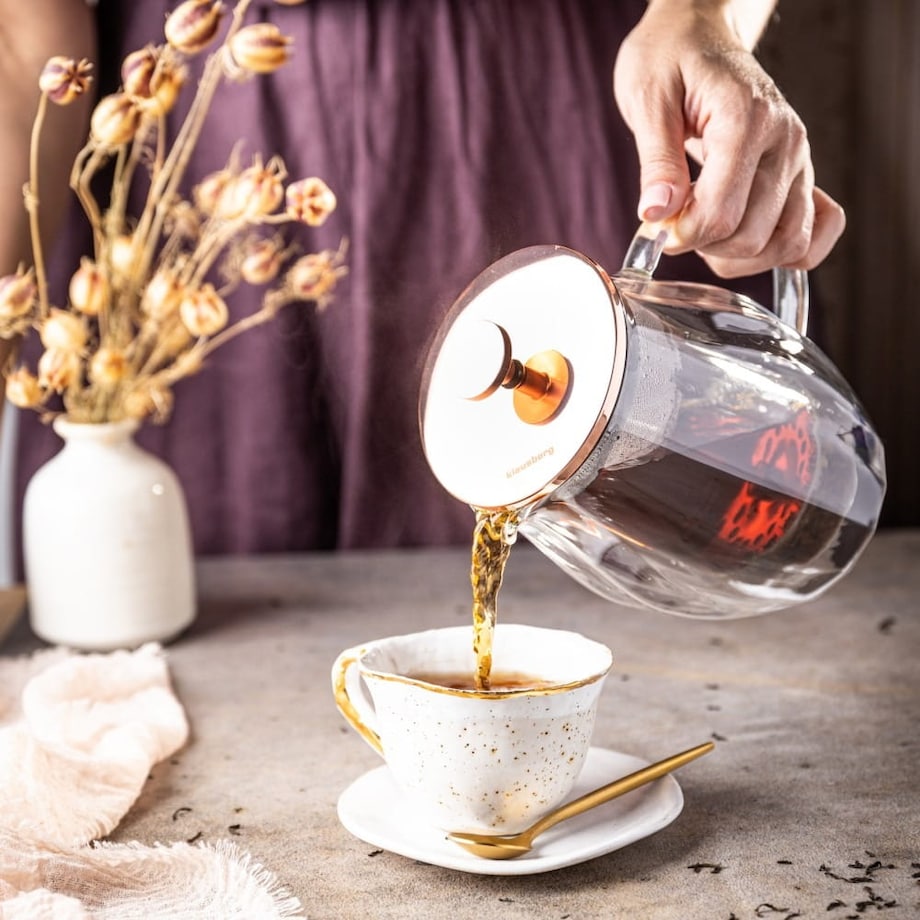 Zaparzacz do kawy herbaty 0.60L French Press różowe złoto KLAUSBERG