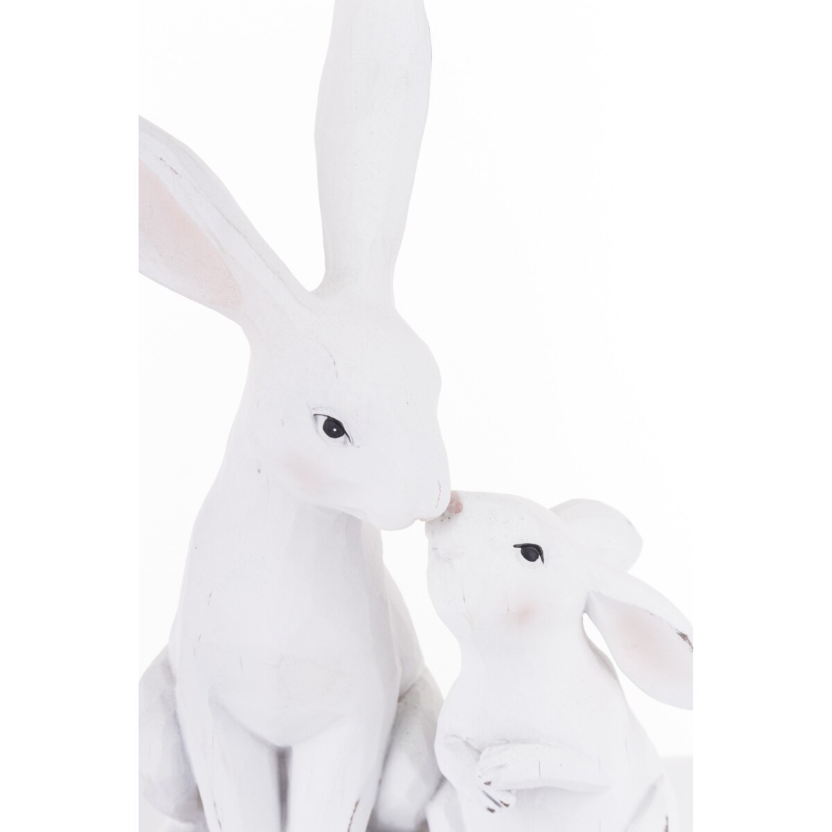 Dekoracja - figurka 2 białe przytulone 27x18x11 cm ZAJĄCZKI-2