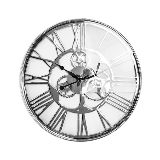 KARE zegar GEAR 60 srebrny