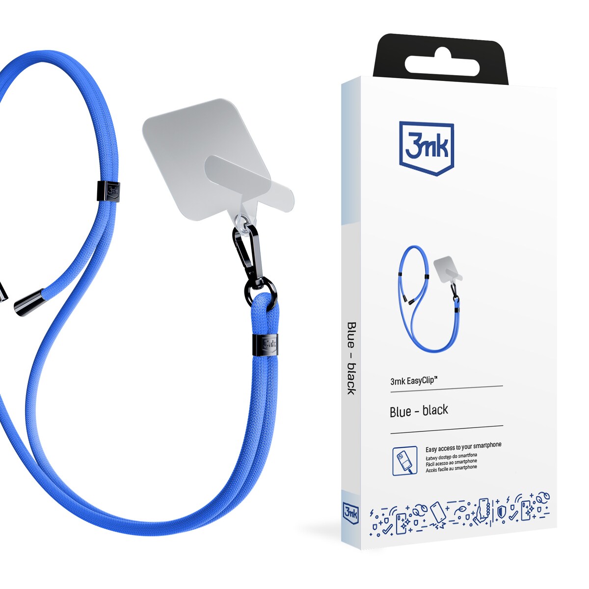 Smycz do telefonu - 3mk EasyClip Blue