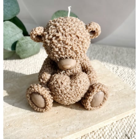 Świeca sojowa ekologiczna dekoracyjna miś misiu "Teddy Bear" 75x75mm