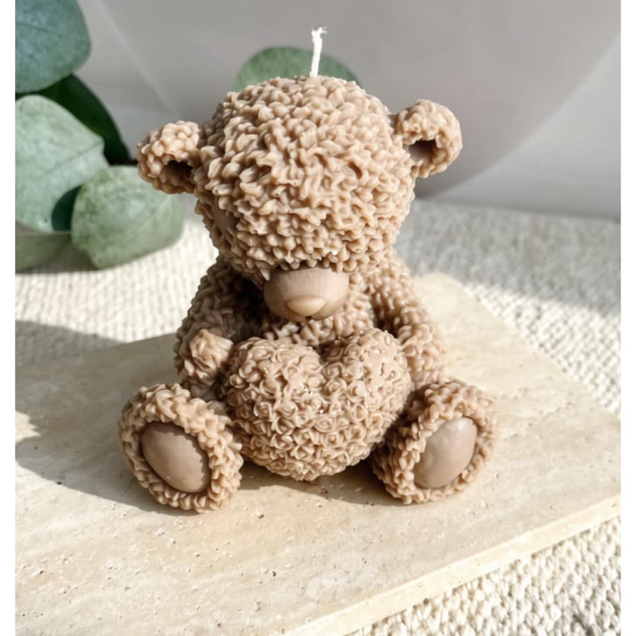 Świeca sojowa ekologiczna dekoracyjna miś misiu "Teddy Bear" 75x75mm