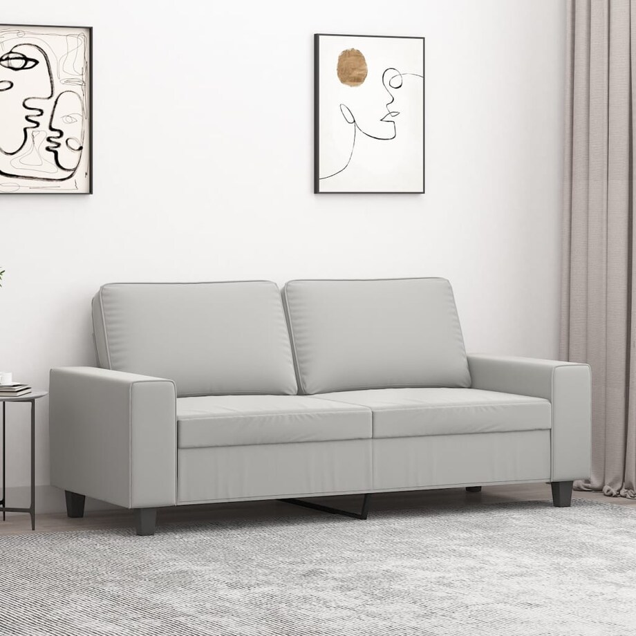 vidaXL Sofa 2-osobowa, jasnoszary, 140 cm, tapicerowana mikrofibrą