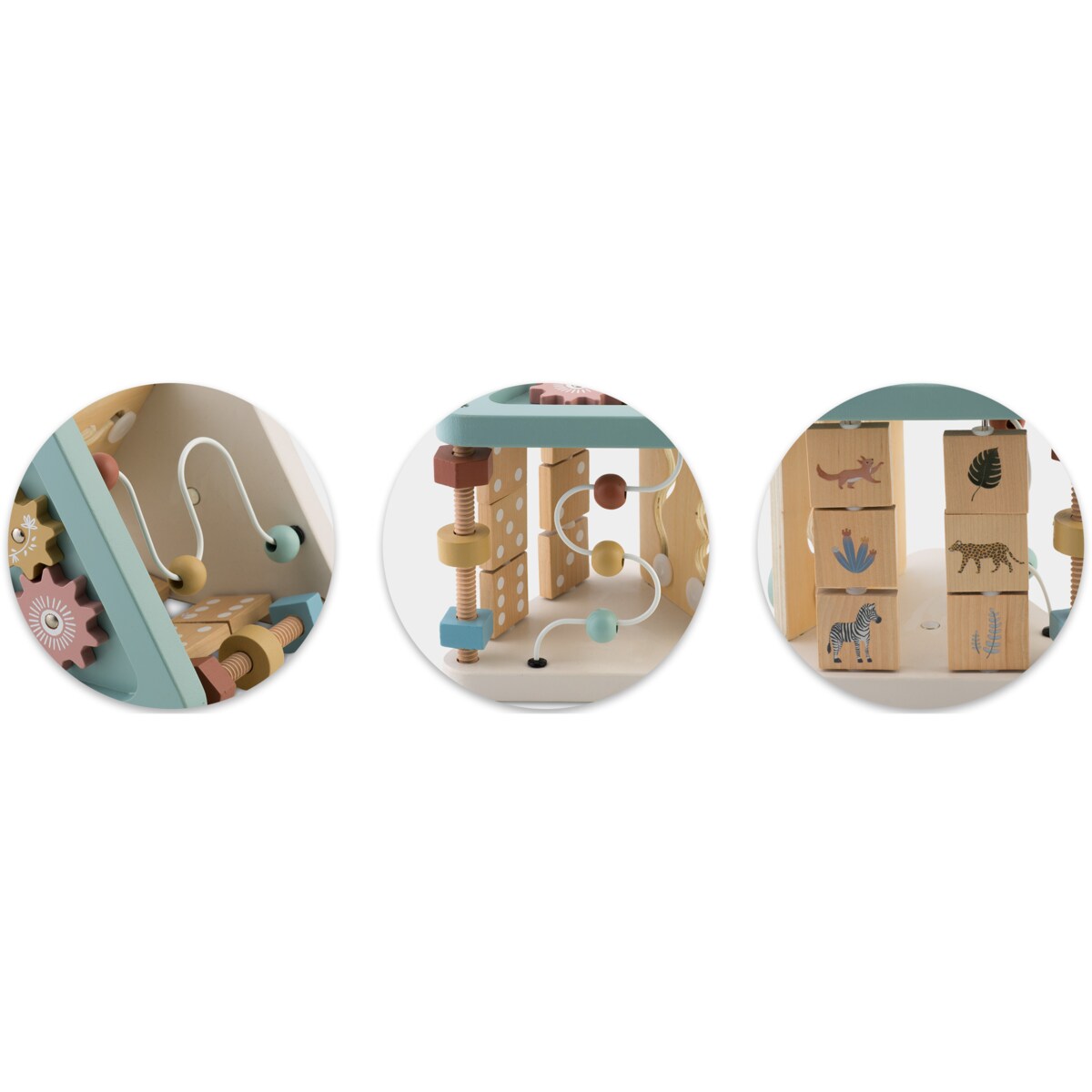 Zabawka drewniana sensoryczna kostka edukacyjna Nukido