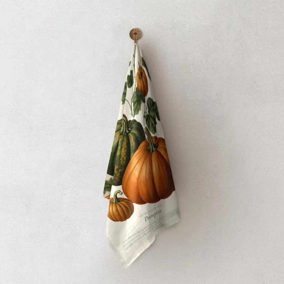 Lniany ręcznik kuchenny - Dynie