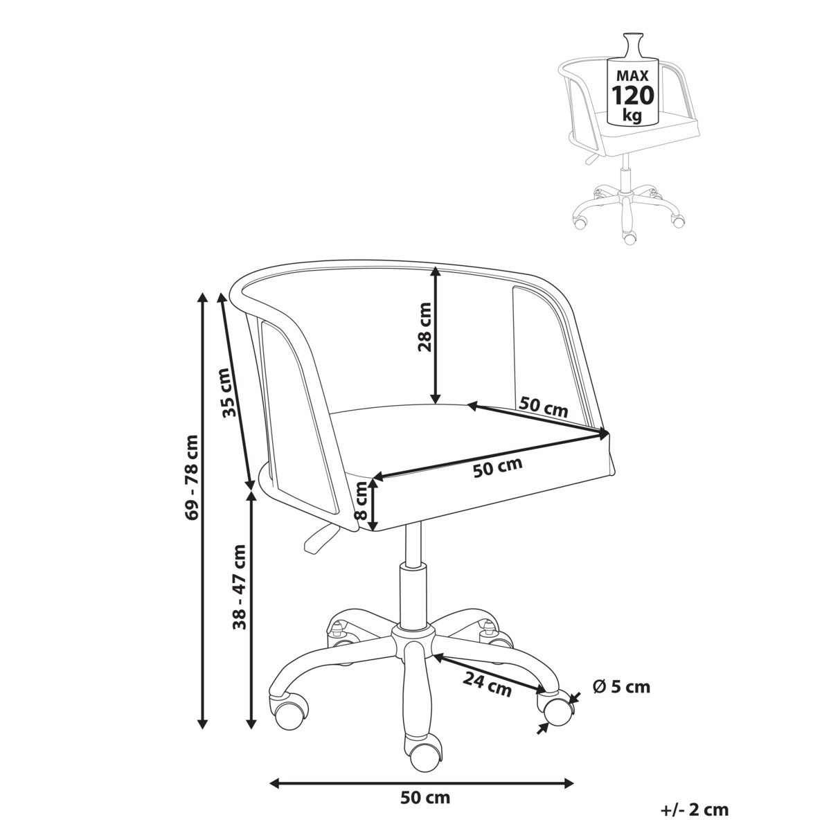 Krzesło obrotowe ELKHART Ekoskóra Czarny
