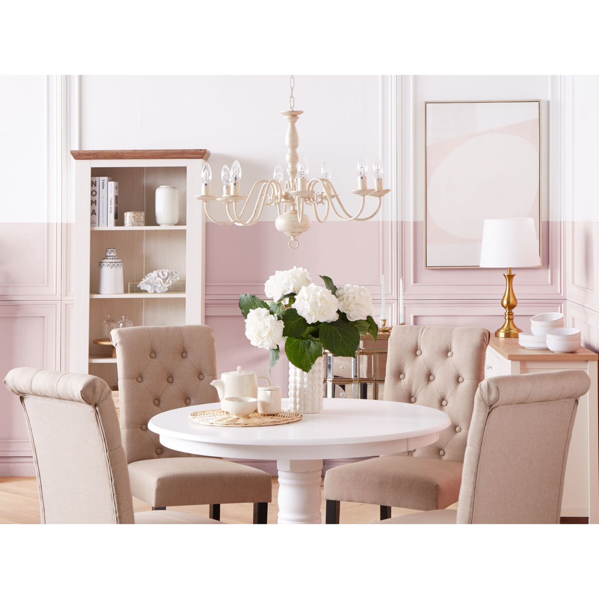 Żyrandol metalowy złamana biel BRITHON