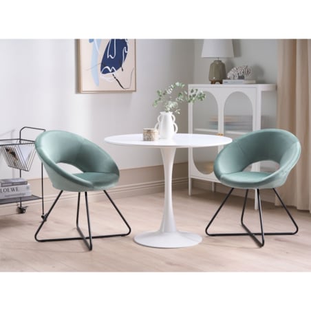 Krzesło welurowe miętowe RACHEL