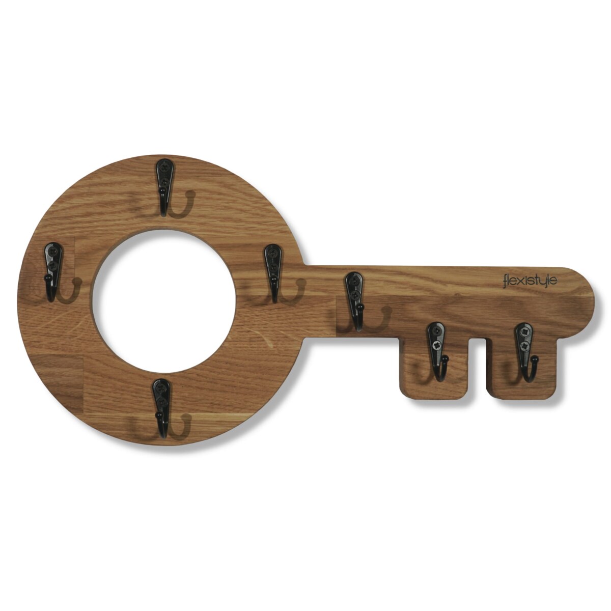 Drewniany wieszak na klucze Klucz Retro Dębowy