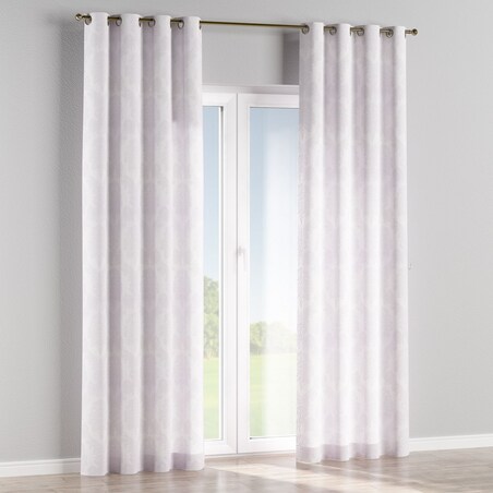 Zasłona na kółkach 1 szt. 130x260 liście akantu na białym tle