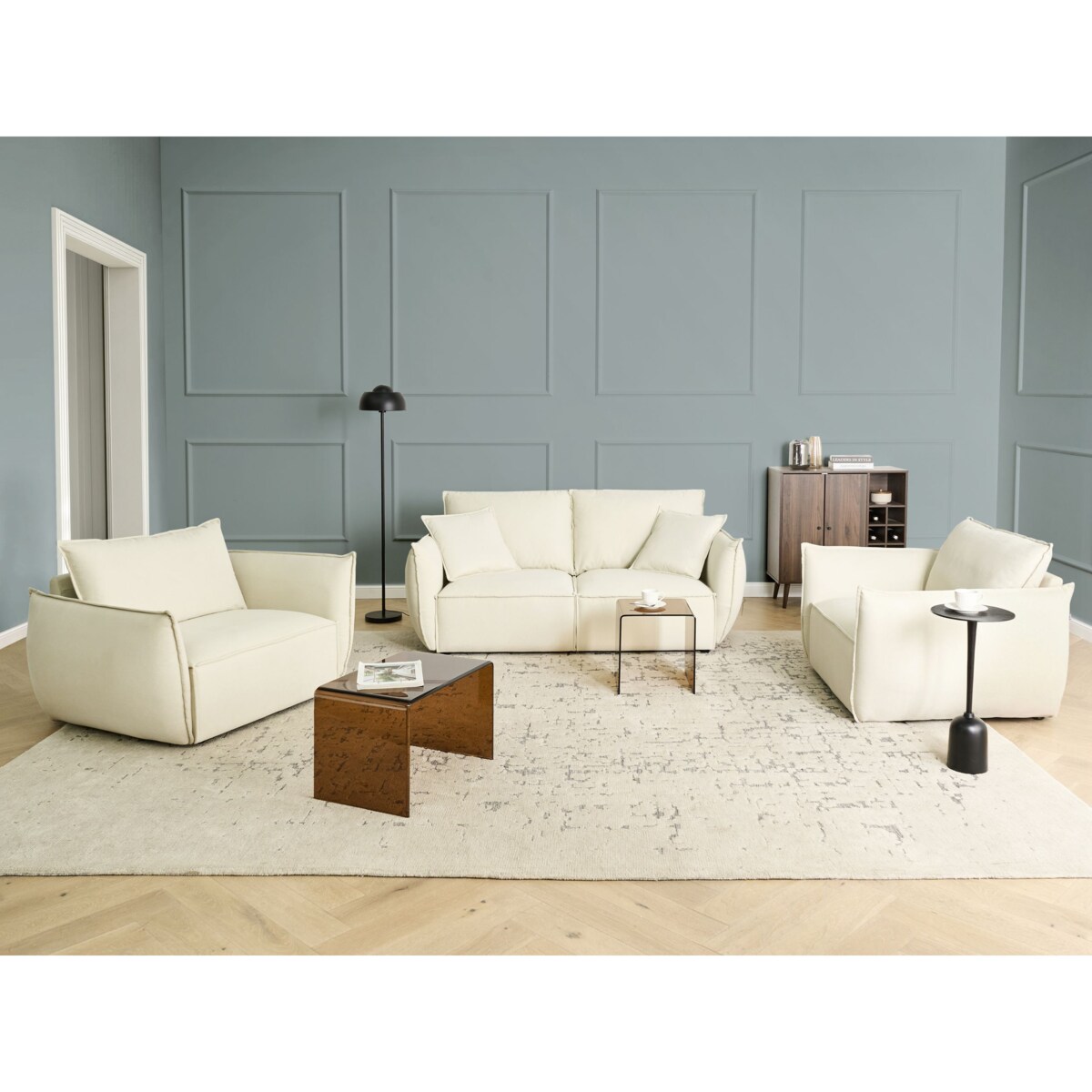 Sofa dla 3 osób KUNES Jasnobeżowy