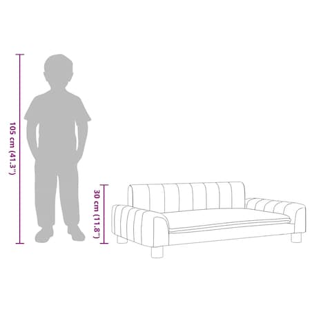 vidaXL Sofa dla dzieci, kremowa, 90x53x30 cm, obita tkaniną