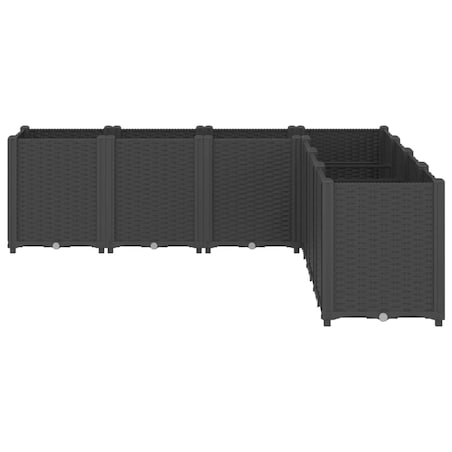 vidaXL Donica ogrodowa, czarna, 160x160x53 cm, PP