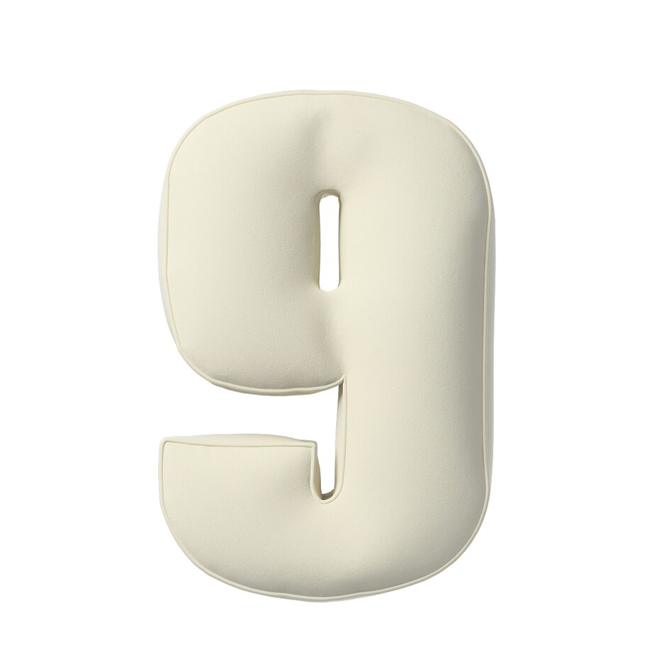 Poduszka Cyferka 9, śmietankowa biel, 25 x 40 cm, Posh Velvet