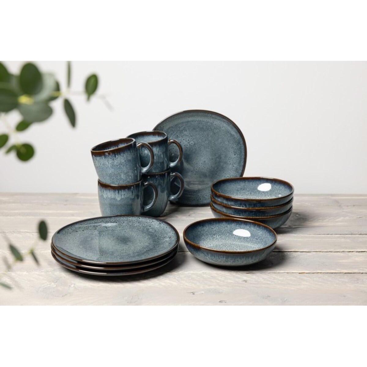 Zestaw śniadaniowy dla 4 osób Lave Gris, 12 el, Villeroy & Boch