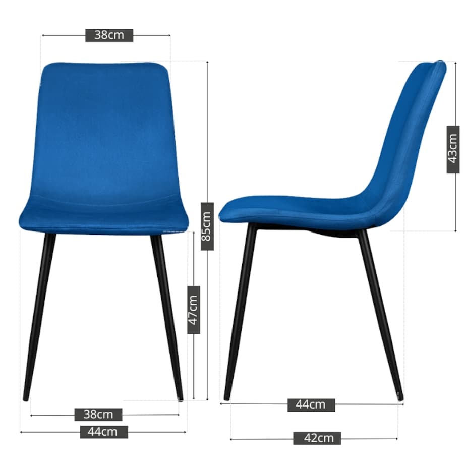 Krzesło tapicerowane klasyczne welurowe granatowe gładkie do salonu jadalni