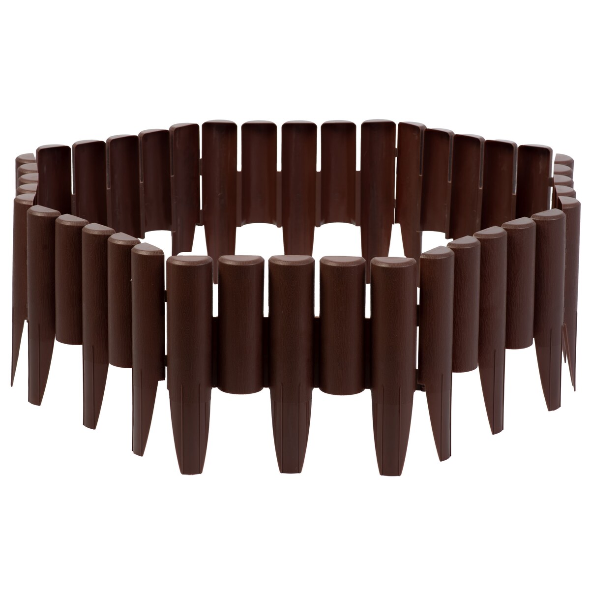 Palisada ogrodowa obrzeże ogrodowe trawnikowe brązowe Plonos tworzywo płotek 220 cm