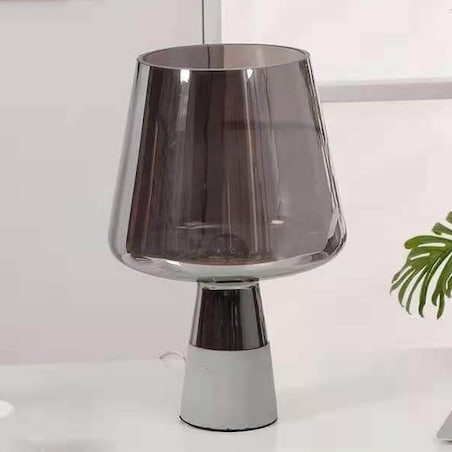 Stojąca LAMPA stołowa GOBLET TLS-E27 Abigali szklana LAMPKA nocna przydymiona
