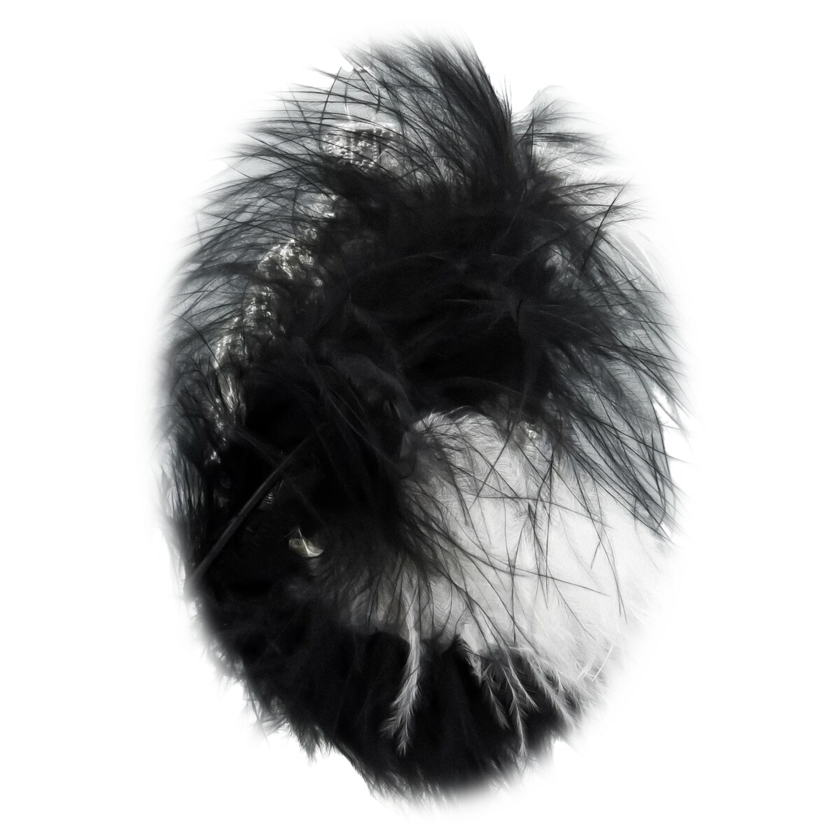 Bombka choinkowa: Maska karnawałowa z piórami: czarna