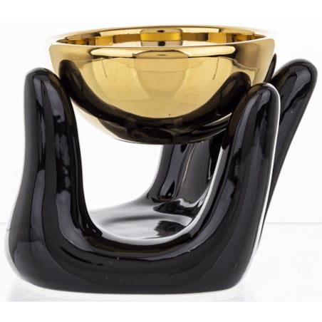 Kominek zapachowy ceramiczny 10x12x10,5 cm AROMA czarno-złoty