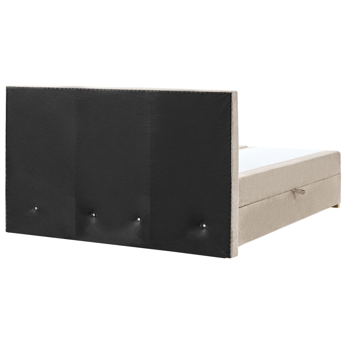 Łóżko kontynentalne z pojemnikiem MAJOR 180 x 200 cm Beżowoszary