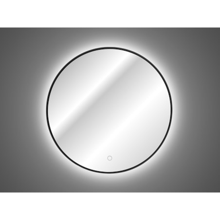 Okrągłe lustro LED z czarną ramą, 80 cm - Uran