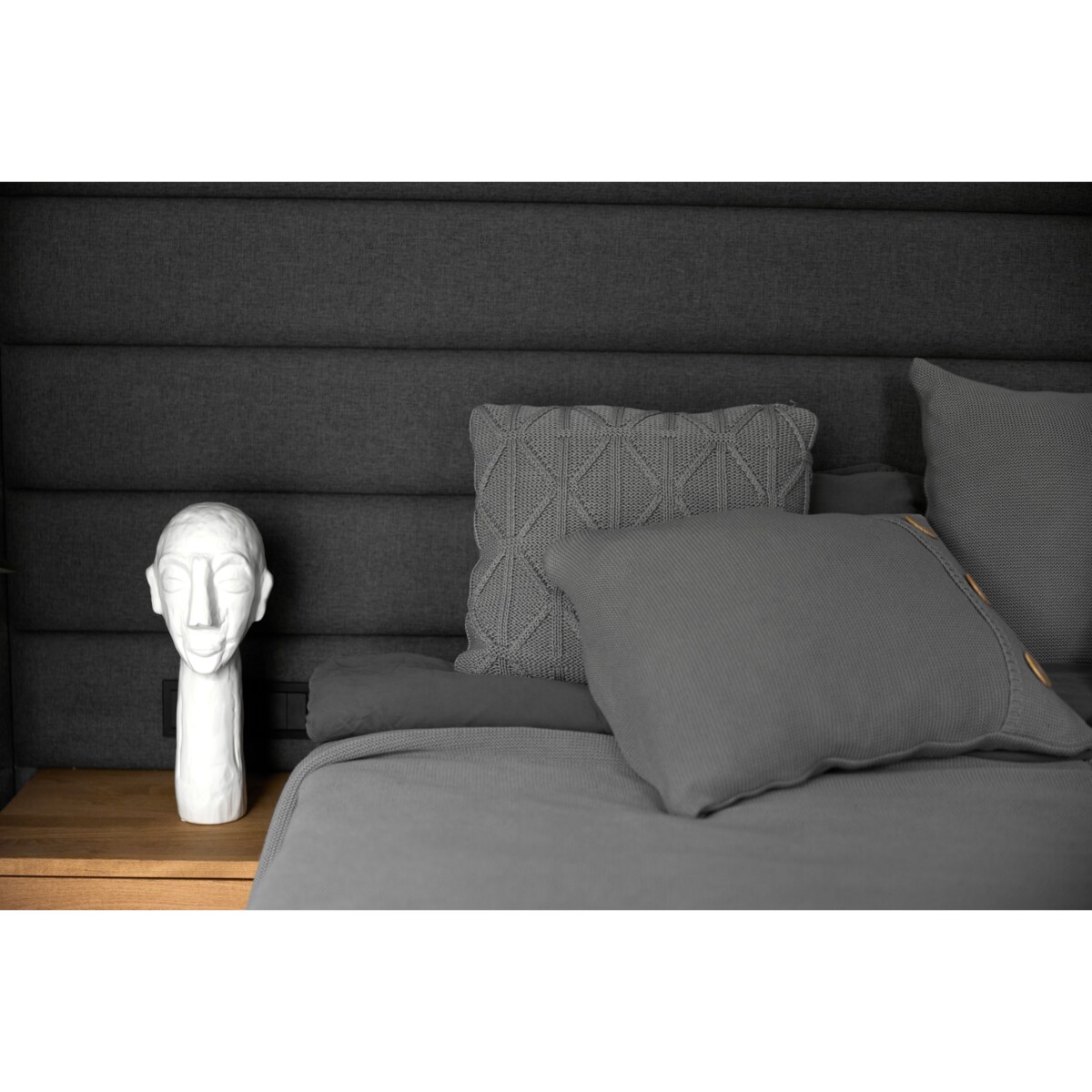 Poszewka klasyczna szara, 50 x 50 cm, La Manta