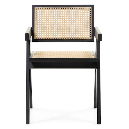 Krzesło z podłokietnikami, 78,5x51,7x54,1 cm KIEMER - IV czarne, twarde