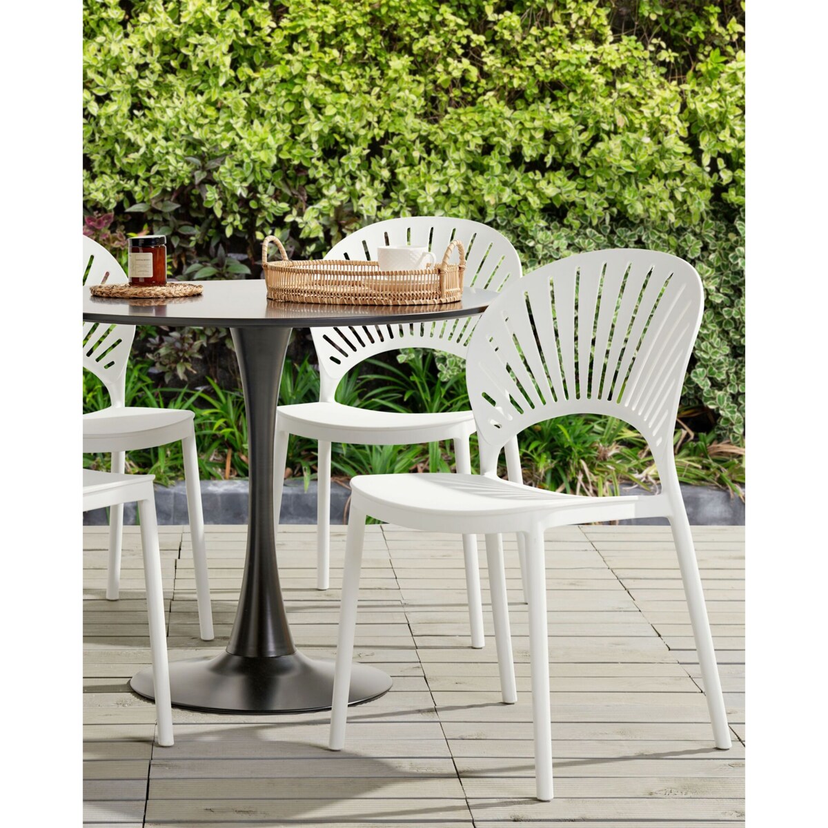 Zestaw 4 krzeseł do jadalni biały OSTIA