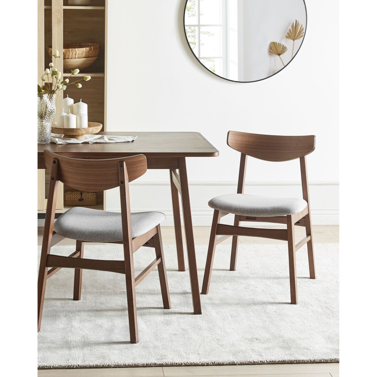 Zestaw 2 krzeseł do jadalni SMILEY Drewno Jasnoszary