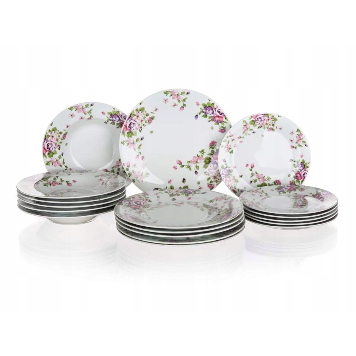 TALERZE W KWIATY 18el zestaw obiadowy na jedzenie rosół mamy prezent święta