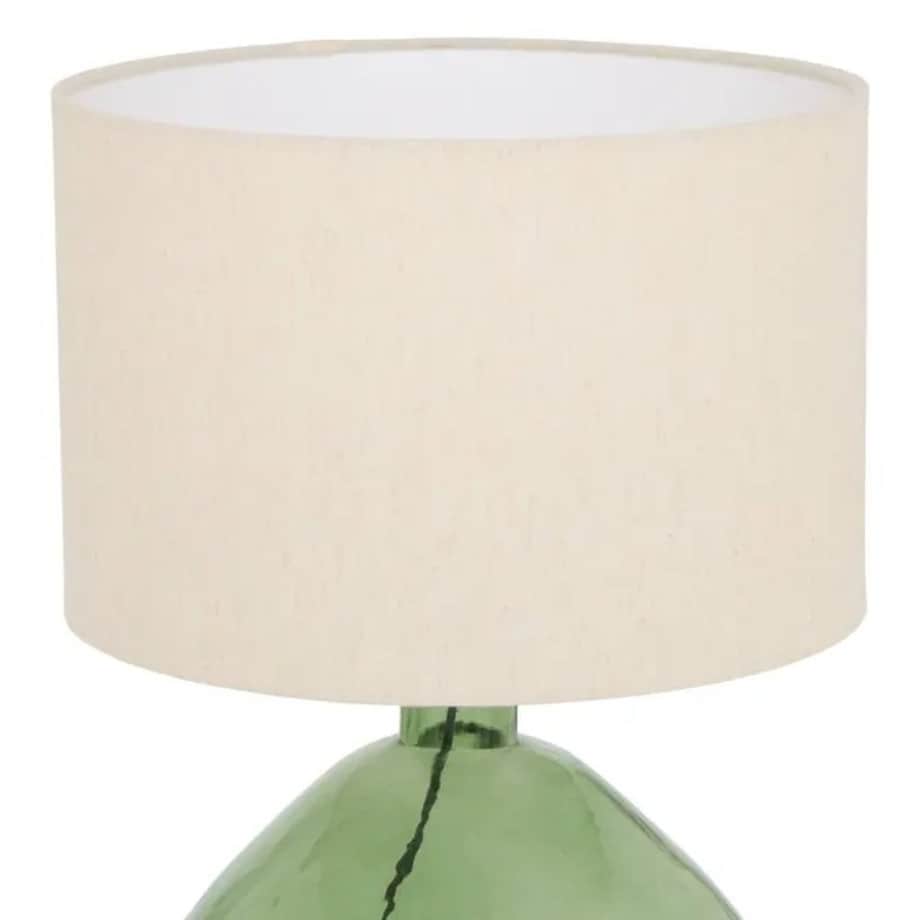Lampa stołowa ze szklaną podstawą, zielona, 55 cm, Melly