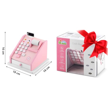 Drewniana zabawka edukacyjna kasa fiskalna Ricokids