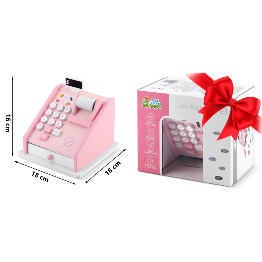 Drewniana zabawka edukacyjna kasa fiskalna Ricokids