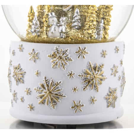 Szklana kula z pozytywką 17x11x11 cm srebrno-złota dekoracja