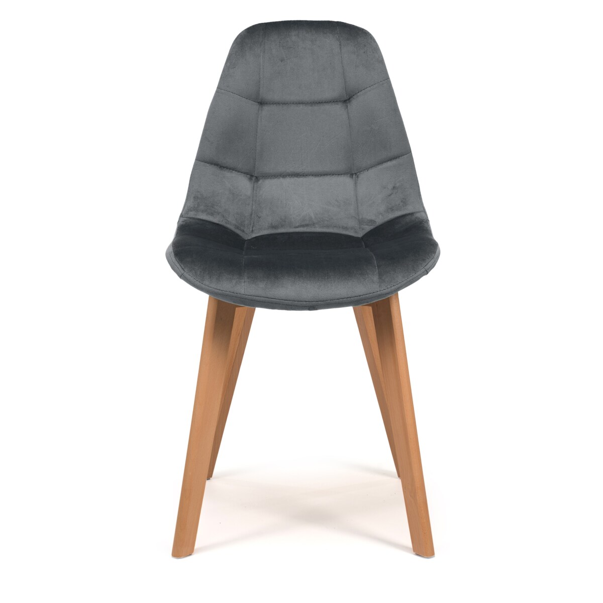 Krzesło tapicerowane skandynawskie welur VEGAS szary