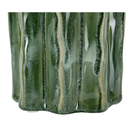 Osłonka dekoracyjna Cactus, kolor zielony, ceramika, 12 x 12 x 31,5 cm, motyw: kaktus, styl nowoczesny, na doniczkę do salonu, Mauro Ferretti