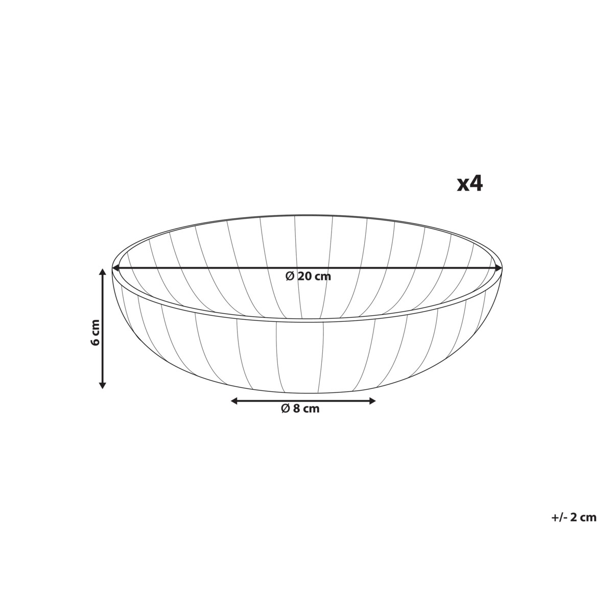 Zestaw 4 głębokich talerzy NETTLE Kamionka Złamana biel