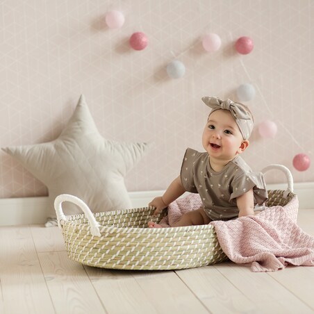 Kosz do przewijania - pleciony z cienkiej trawy