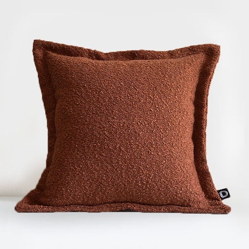 Poszewka BOUCLE z dekoracyjnym rantem BC2078 | rudy - 40 x 40 cm