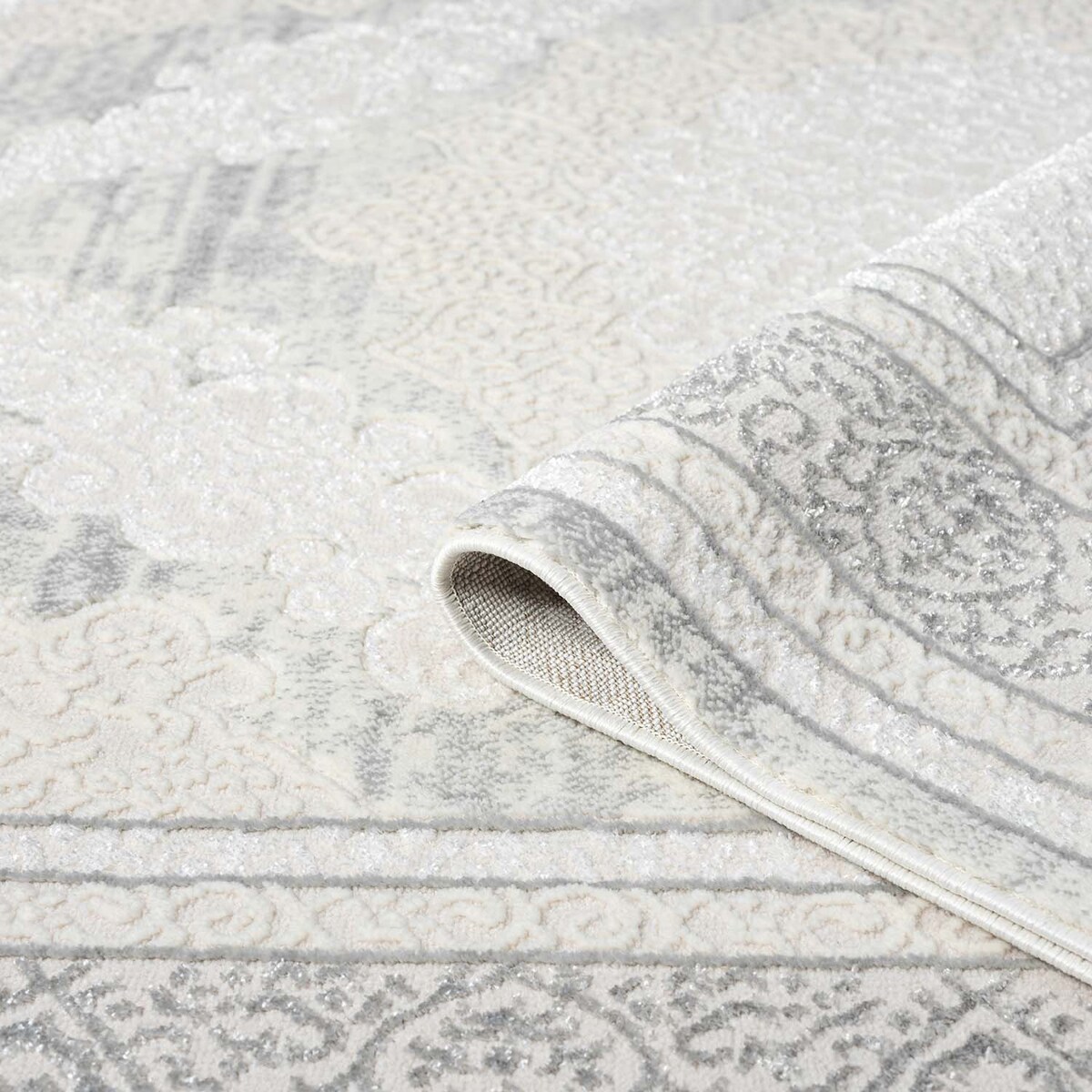 Dywan Glamour klasyczny do salonu Antique 2090 Szary 120x170