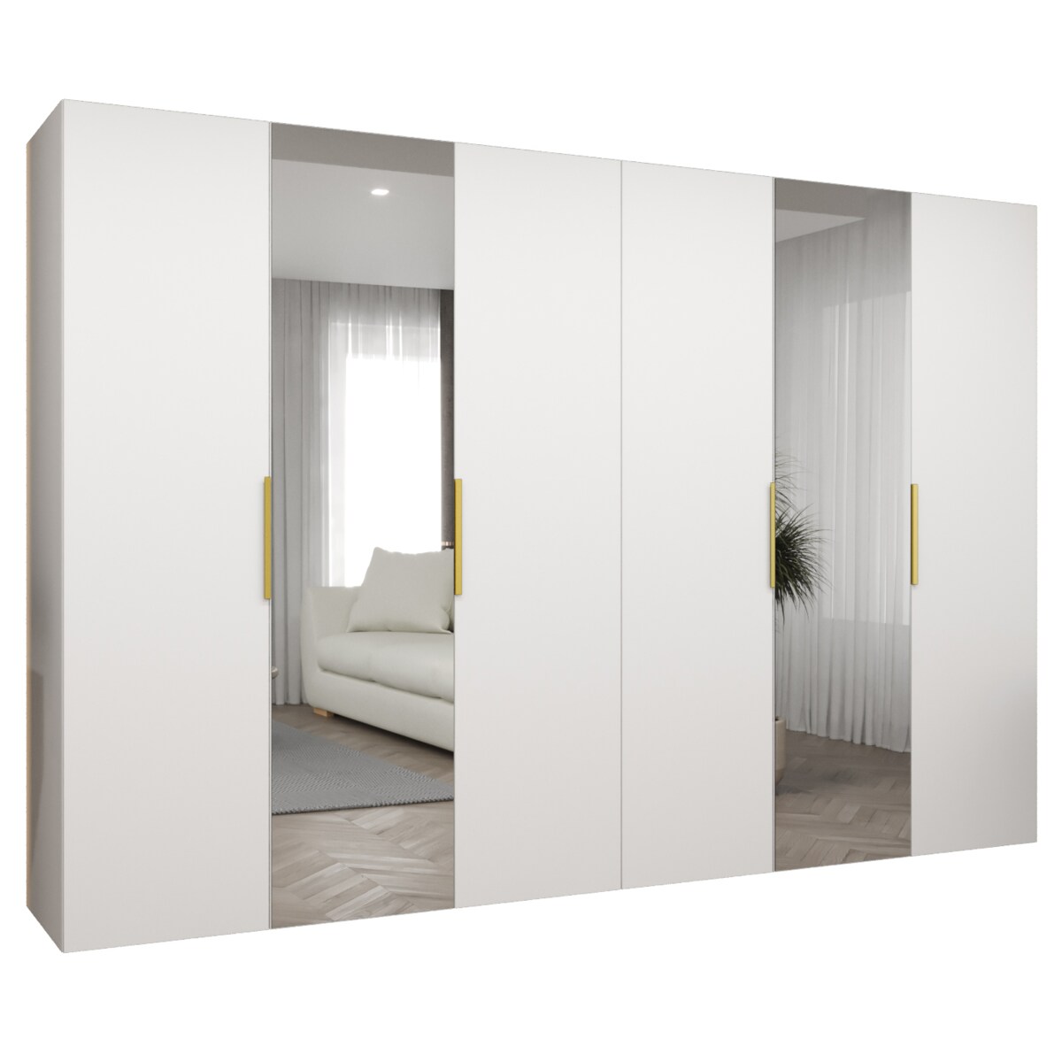 Szafa uchylna otwierana MARBELLA 2 300 wys. 202 cm Biały + u. Złoty