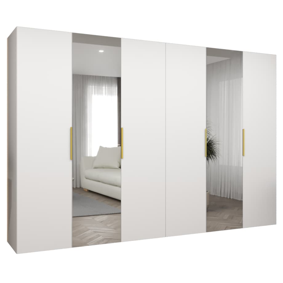 Szafa uchylna otwierana MARBELLA 2 300 wys. 202 cm Biały + u. Złoty